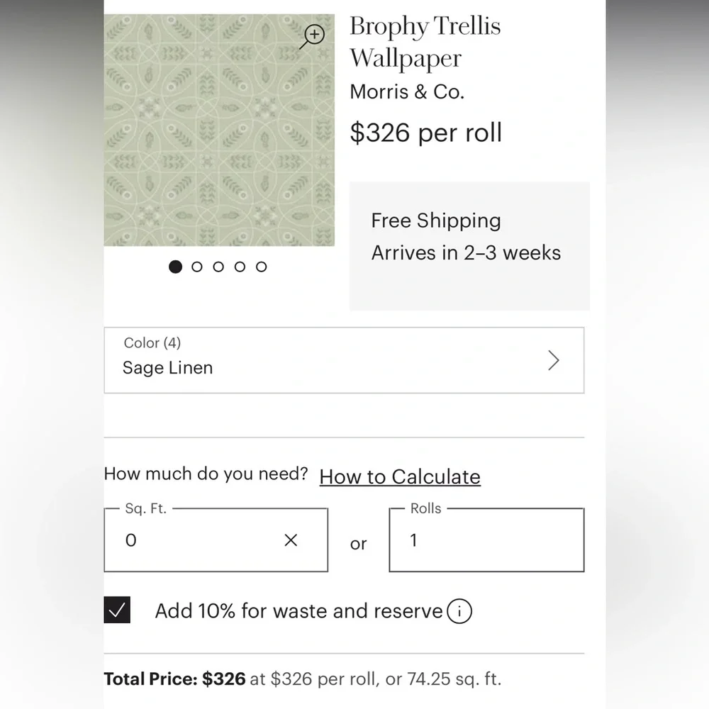 Morris & Co Brophy Trellis in Sage Linen Wallpaper